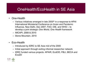EcoHealth and One Health