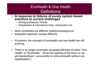 EcoHealth and One Health