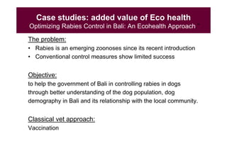 EcoHealth and One Health