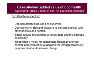 EcoHealth and One Health