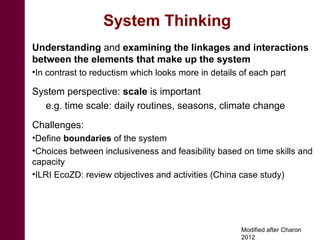 Ecohealth perspectives: From Ecohealth theory to practice (case studies)