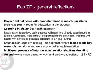 Ecohealth perspectives: From Ecohealth theory to practice (case studies)