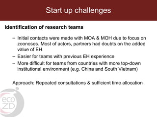 Ecohealth perspectives: From Ecohealth theory to practice (case studies)