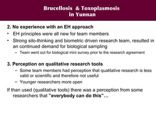 Ecohealth perspectives: From Ecohealth theory to practice (case studies)