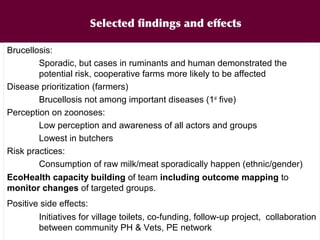 Ecohealth perspectives: From Ecohealth theory to practice (case studies)