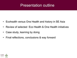Ecohealth and One Health research in Southeast Asia: Examples, challenges, successes and outlook