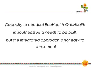 Interdisciplinary capacity building through Ecohealth-One Health Resource Centre at universities in Indonesia and Thailand: Experiences and challenges