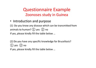 EcoHealth survey tools development and practical application