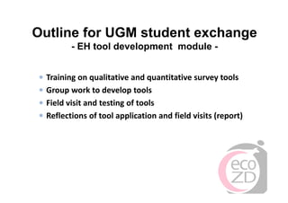 EcoHealth survey tools development and practical application