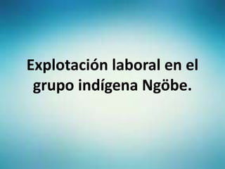 Explotación laboral en el
grupo indígena Ngöbe.
 