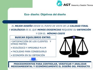 HERRAMIENTAS PARA LA ECO-INGENIERÍA: DEFINICIONES

 ANÁLISIS MODAL DE FALLO Y EFECTOS (AMFE)
Es un procedimiento de análisis de fallos potenciales en un sistema de
clasificación determinado por la gravedad o por el efecto de los fallos en
el sistema.
Es utilizado habitualmente tanto por empresas manufactureras y de
servicios en varias fases del ciclo de vida del producto. Las causas de los
fallos pueden ser cualquier error o defecto en los procesos o diseño, y
pueden ser potenciales o reales. El término análisis de efectos hace
referencia al estudio de las consecuencias de esos fallos
LISTAS DE COMPROBACIÓN O CHEQUEO (CHECK-LIST)
Son herramientas cualitativas que proporcionan orientación y consejo en
varios campos, como son el del diseño, la gestión ambiental o en el
establecimiento de criterios de etiquetado ecológico.

 