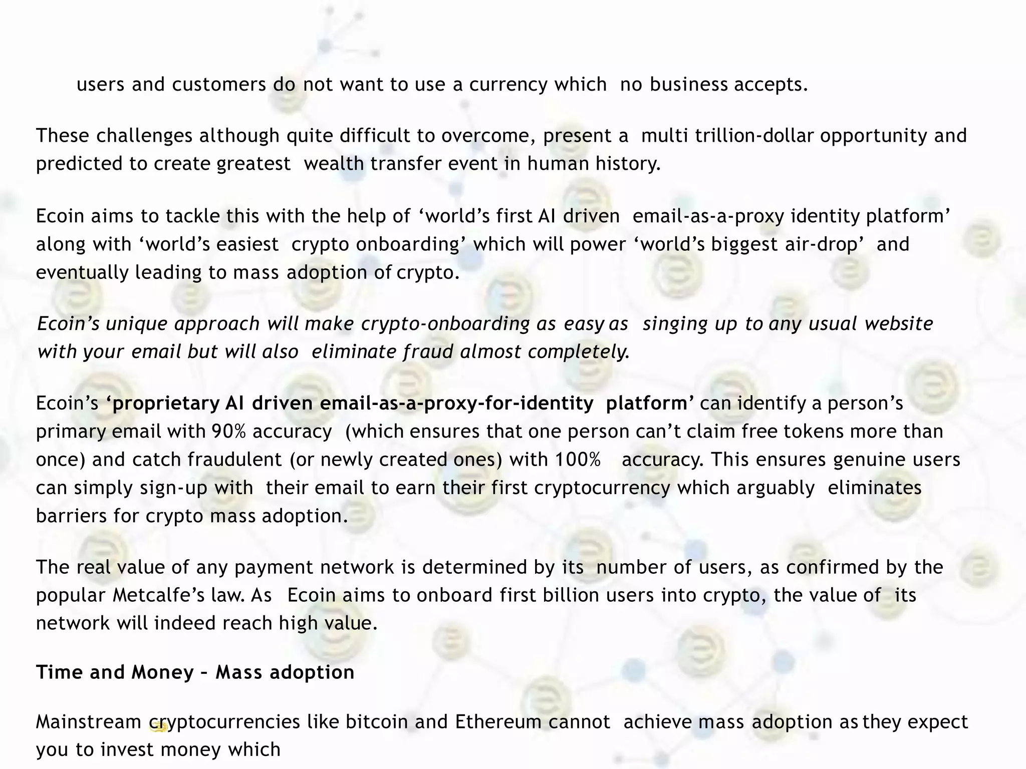 Ecoin official whitepaper | PPTX