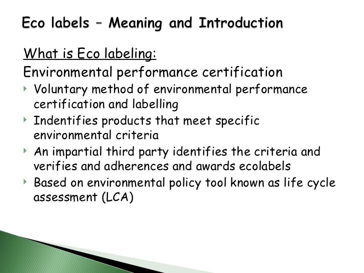 Eco labels