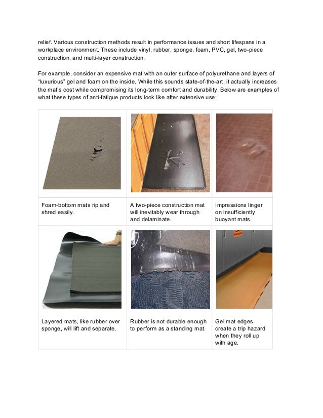 Ecolast Standing Mat Material Guide Why Polyurethane