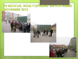 TU RECICLES, NOUS T’OFFRONS UN PETIT ARBRE!
NOVEMBRE 2012

 