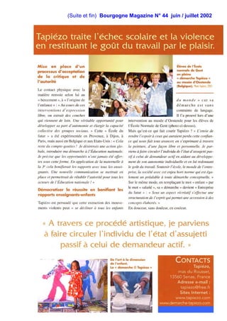 (Suite et fin) Bourgogne Magazine N° 44 juin / juillet 2002
 