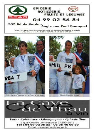 Théo Birba, Champion de France Minime Pierre-Baptiste Amiel
 