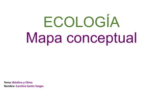 ECOLOGÍA
Mapa conceptual
Tema: Biósfera y Clima
Nombre: Carolina Santis Vargas
 