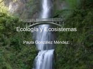 Ecología y Ecosistemas Paula González Méndez. 