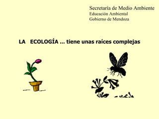 LA  ECOLOGÍA ... tiene unas raíces complejas Secretaría de Medio Ambiente Educación Ambiental Gobierno de Mendoza 