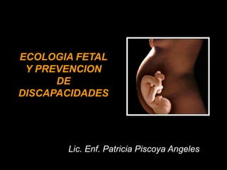 ECOLOGIA FETAL
Y PREVENCION
DE
DISCAPACIDADES
Lic. Enf. Patricia Piscoya Angeles
 