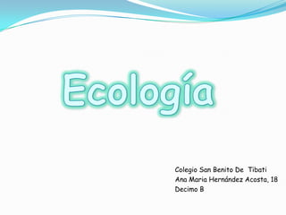 Ecología Colegio San Benito De  Tibati Ana Maria Hernández Acosta, 18 Decimo B 