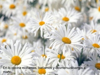 En la cocina molíamos, batíamos y desmenuzábamos a
mano,
 