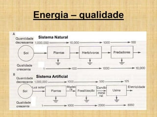 Energia – qualidade
Sistema Natural
Sistema Artificial
 