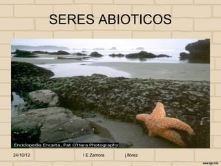 SERES ABIOTICOS




24/10/12       I E Zamora   j.flórez
 
