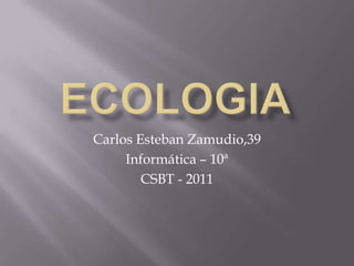 ECOLOGIA Carlos Esteban Zamudio,39 Informática – 10ª CSBT - 2011 