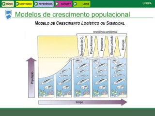 HOME    CONTEÚDO   REFERÊNCIA   ACTIVITY   LINKS   UFOPA



       Modelos de crescimento populacional
 