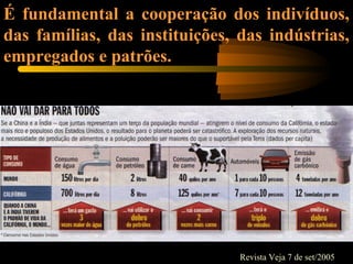Revista Veja 7 de set/2005
É fundamental a cooperação dos indivíduos,
das famílias, das instituições, das indústrias,
empregados e patrões.
 