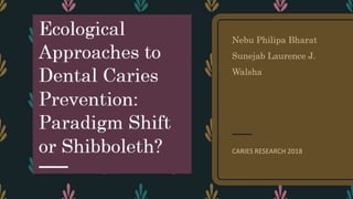 Nebu Philipa Bharat
Sunejab Laurence J.
Walsha
CARIES RESEARCH 2018
 