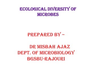 Ecological diversity of Microorganisms | PDF