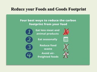Reduce your Foods and Goods Footprint
Choose foods with less packaging to reduce waste.
Plant a garden.
Growing our own fr...