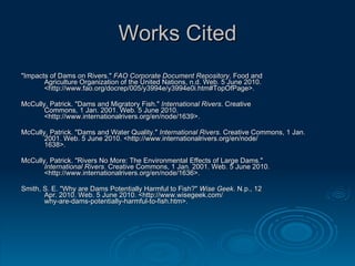 Ecological impacts of dams and water diversions | PPT