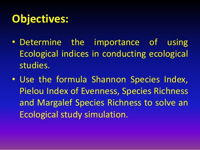 ecological indices report 2222222
