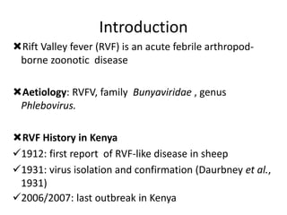 Applications of ecological niche modelling for mapping the risk of Rift Valley fever in Kenya