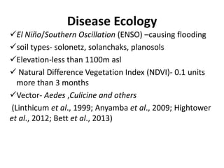 Applications of ecological niche modelling for mapping the risk of Rift Valley fever in Kenya