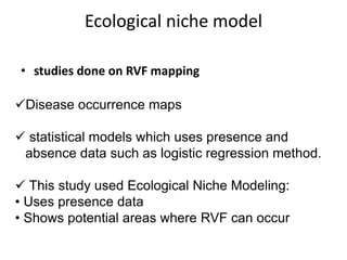 Applications of ecological niche modelling for mapping the risk of Rift Valley fever in Kenya