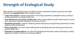 Ecologic Study Results Example Ecological Study, different types, example, ecological fallacy | PPTX