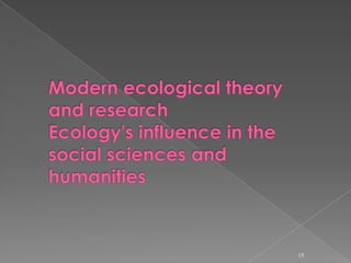Ecological Succession - Henry C. CowlesAt the turn of the 20th century, Henry C. Cowles was one of the founders of the emerging study of "dynamic ecology", through his study of ecological succession at the Indiana Dunes, sand dunes at the southern end of Lake Michigan. Here Cowles found evidence of ecological succession in the vegetation and the soil with relation to age. Ecological succession is the process by which a natural community moves from a simpler level of organization to a more complex community14