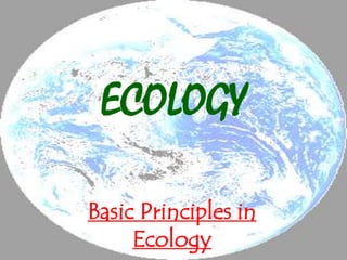 ECOLOGY

Basic Principles in
     Ecology
 