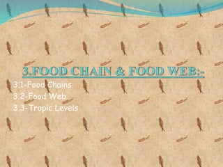 3.1-Food Chains
3.2-Food Web
3.3-Tropic Levels
 