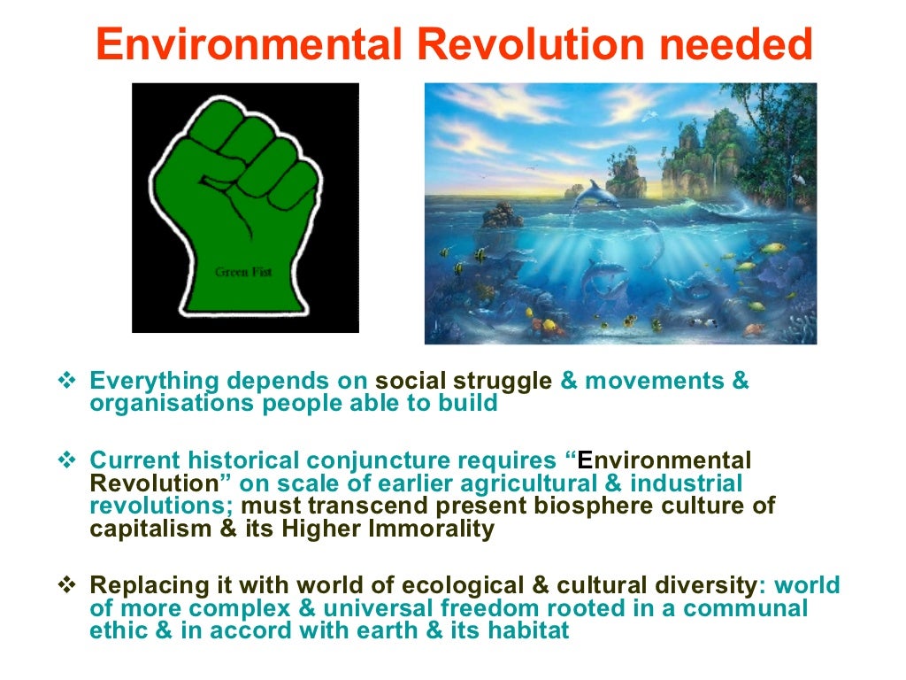 Environmental Revolution needed Everything depends