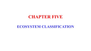 CHAPTER FIVE
ECOSYSTEM CLASSIFICATION
 