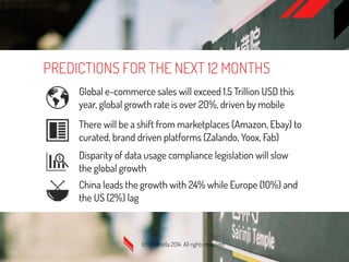 (c) Umbrella 2014 All rights reserved
Global e-commerce sales will exceed 1.5 Trillion USD this
year, global growth rate i...