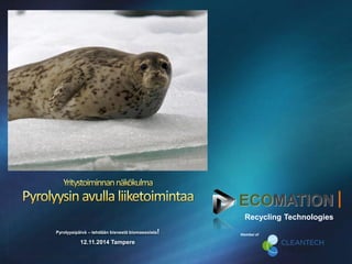 Yritystoiminnan näkökulma, Ecomation Oy, Pyrolyysipäivä 12.11.2014