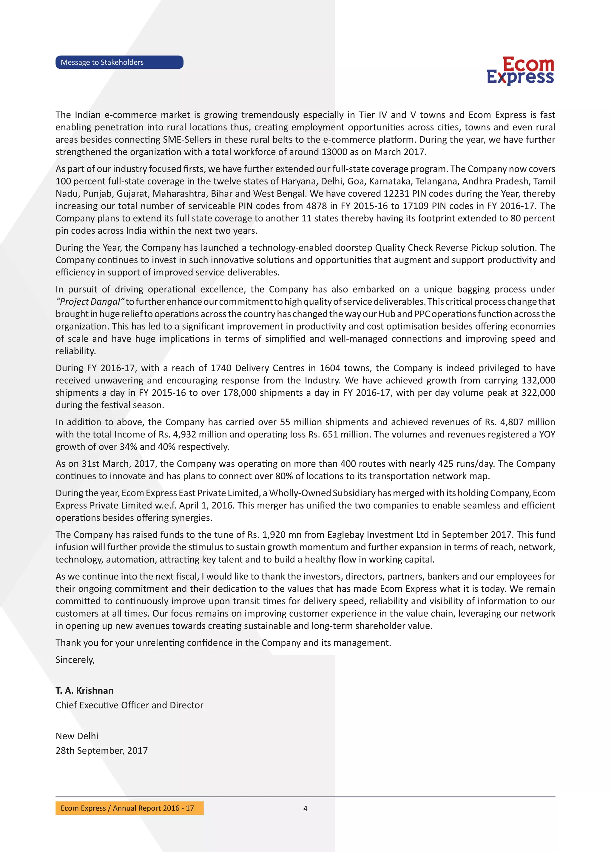 Ecom_Express_Annual_Report | PDF