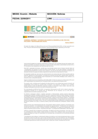MEDIO: Ecomin - Website   SECCIÓN: Noticias

FECHA: 22/09/2011         LINK: http://ecomin.com.pe/noticias/1109202.html
 